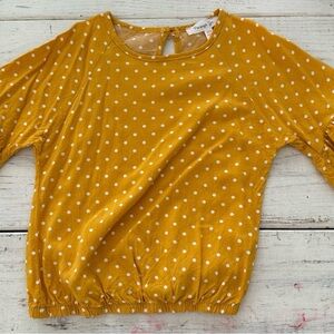 Yellow Polka Dot Elastic Waist Top